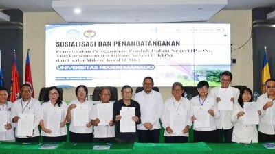 Rektor Joseph Kambey Gelar Kegiatan Sosialisasi dan Penandatanganan P3DN serta UMK